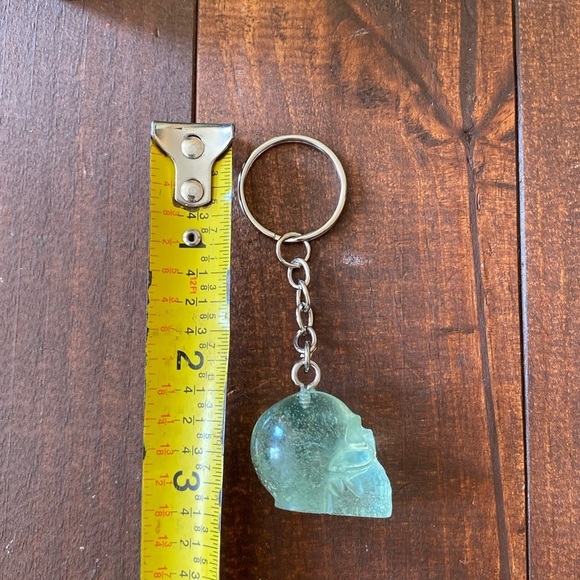 Handmade Resin Clear Light Green Skull 3” Keychain Gothic Backpack Bag Charm NEW - Picture 7 of 9